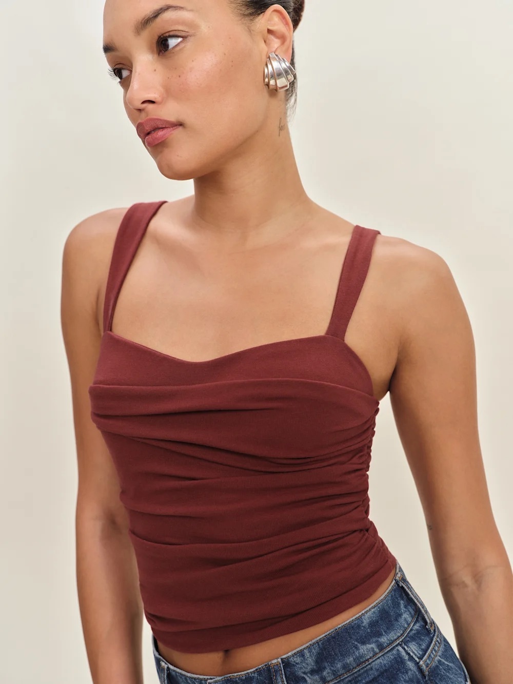 Reformation Trish Knit Top in Chianti, NWT
